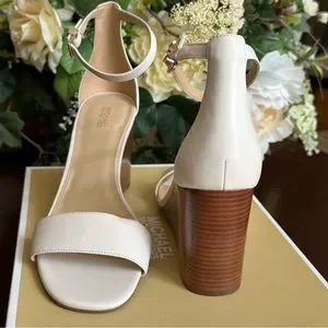 MICHAEL KORS Women’s Fiona Wood Wedge Open Toe Sandals Ankle Strap, Cream MICHAEL Michael Kors | Shoes | Nib Michael Michael Kors  main image 2